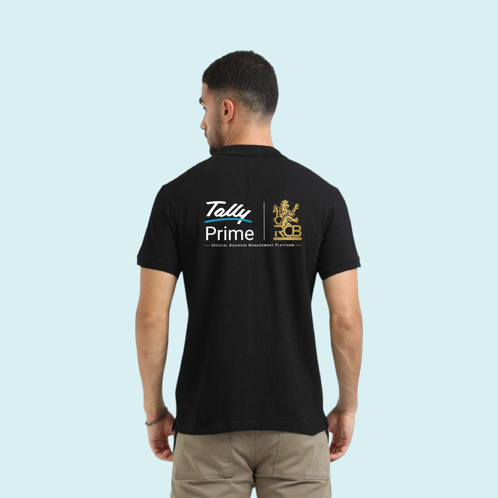 Greys&Blues Organic Polo Plain Tshirt- Black